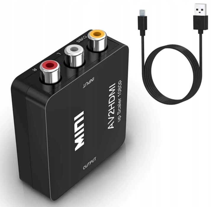 Adapter AV RCA DO HDMI Konwerter Cinch 1080P Kabel