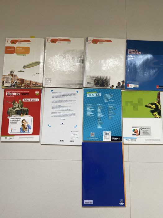 Manuais e cadernos  de atividades de varias disciplinas de 9 ano