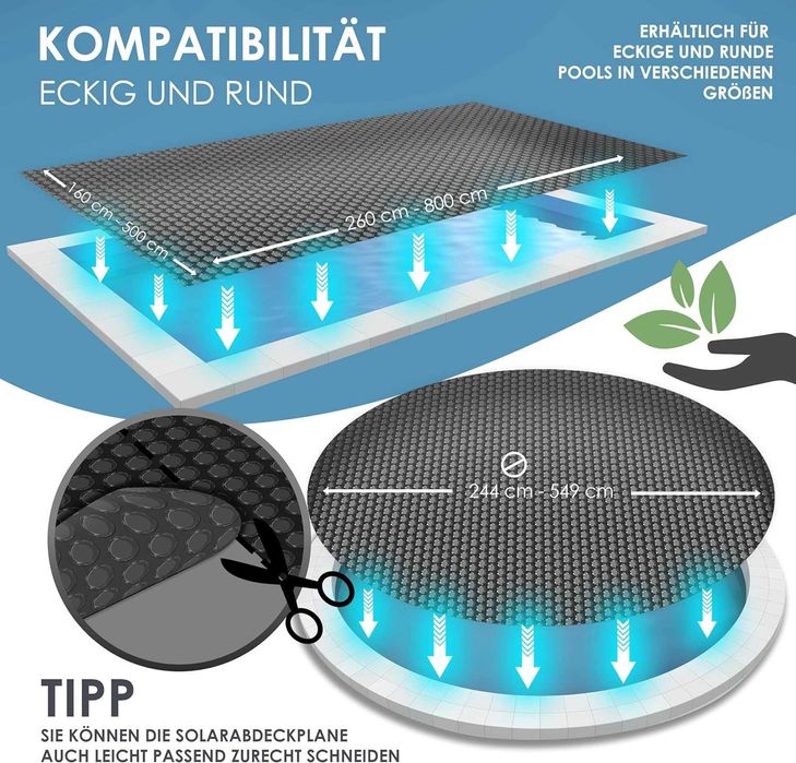 Nowa folia basenowa / plandeka solarna / podgrzewanie basenu !4507!