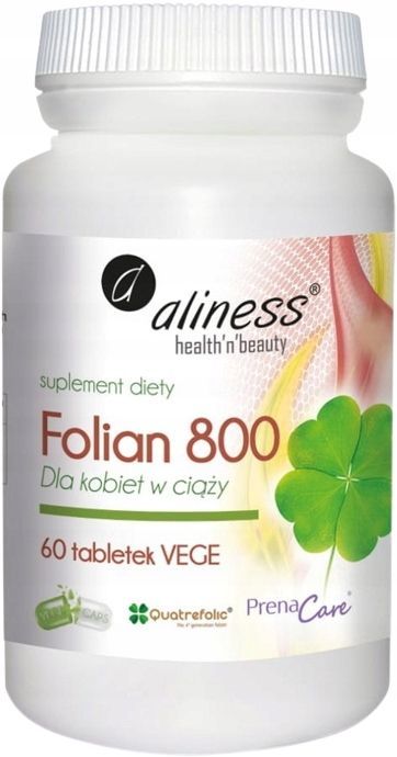 aliness prenacare folian 800 mcg g kwas foliowy 60tab ciąża dla kobiet w ciąży