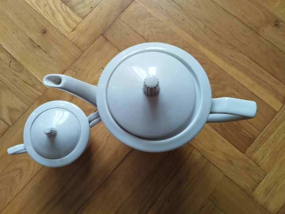 Karolina Imbryk czajnik porcelana z PRL cukiernica
