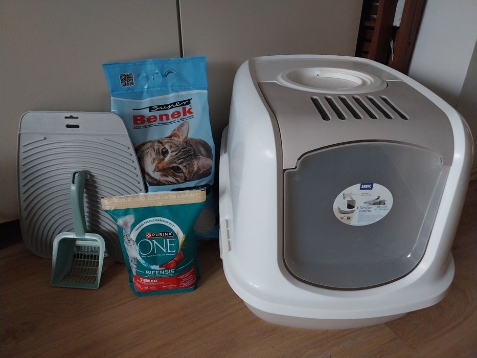 Kuweta dla kota Jumbo + mata + łopatka + żwir Benek 10 l + karma