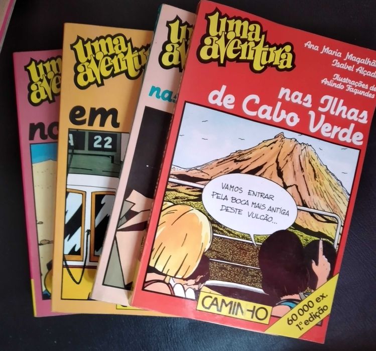 Conj. de 8 livros "UMA AVENTURA", de Ana M. Magalhães e Isabel Alçada