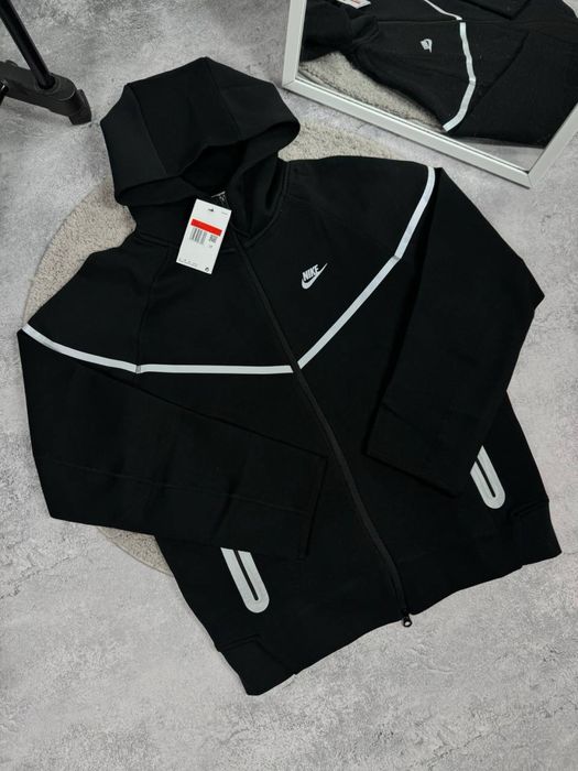 Зіп-худі / Зипка теч фліс Zip nike tech fleece dark  reflective найк теч флис