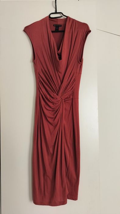 Vestido midi Mango cor de tijolo - L