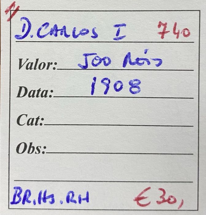 Moeda 740 - D. CARLOS I - 500 Reis 1908 Prata