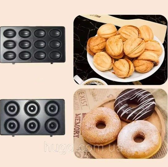 Потужний мультипекар 2200 Вт! Мультимейкер ZP-802 Вафельниця 5 в 1