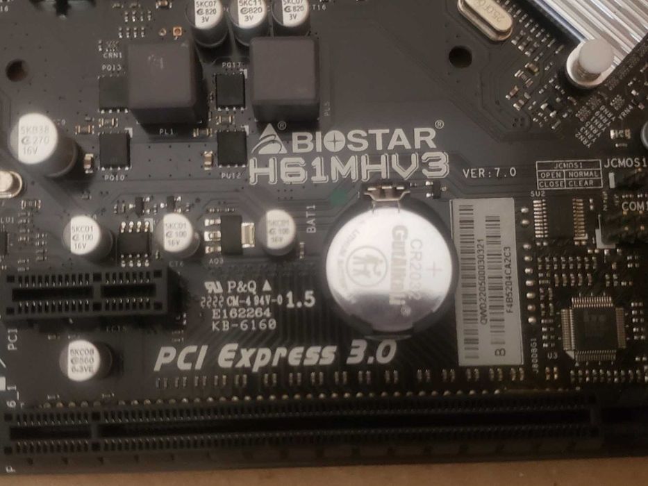 Материнская плата Biostar  H61MHV3. ITX lga1155.б.у.рабочее состояние.
