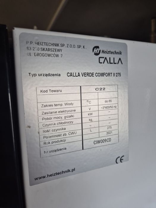 Pompa ciepła HEIZTECHNIK  2022 275