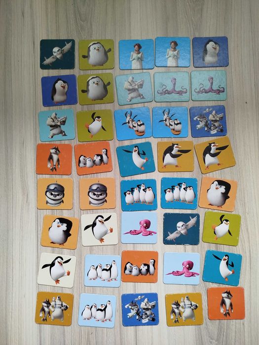 Gra dla dzieci Pingwiny 4 w1, puzzle, Piotruś, memory i domino
