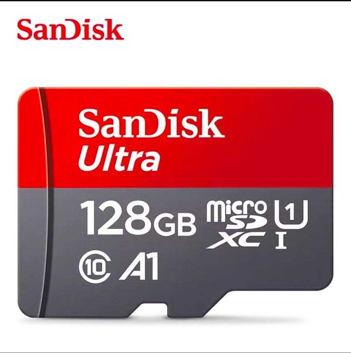 Карта пам'яті SanDisk Ultra - 128GB - microSD,Class 10 (Оригінал)