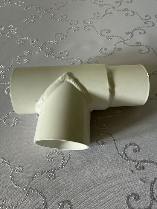 Aluminiowy Trójnik Złączka Przedłużka Rura DN50 Biały