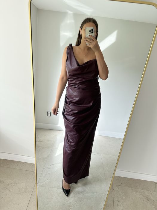 Sukienka z eko skóry ASOS rozmiar 54 wesele ślub Andrzejki