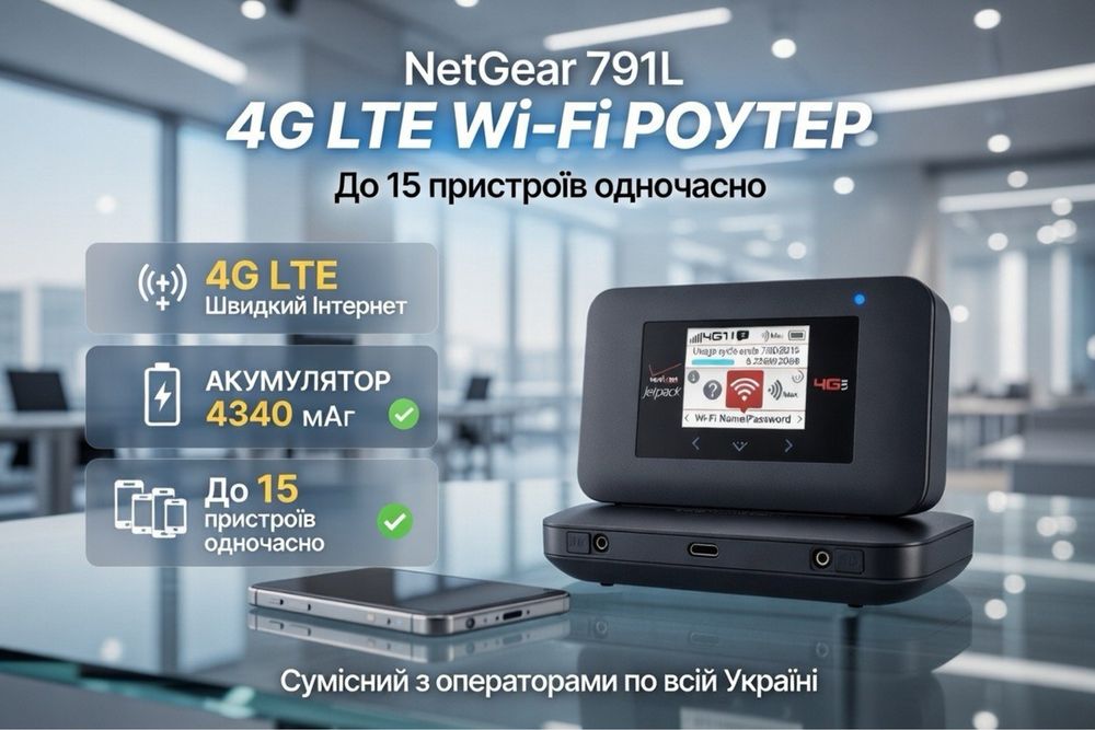 Роутер NETGEAR AirCard 791L Wi-Fi 3G/4G/LTE • мобільний • Б/У