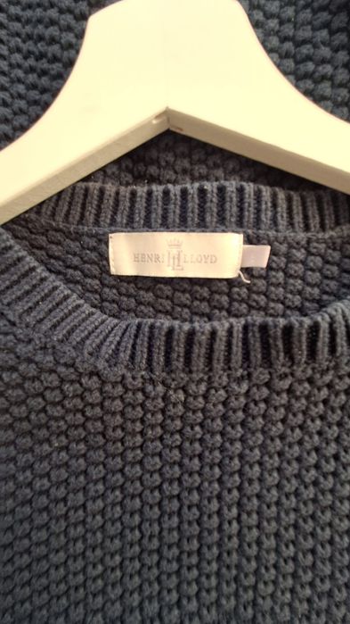 Sweter damski Henri Lloyd granatowy logo waffle M