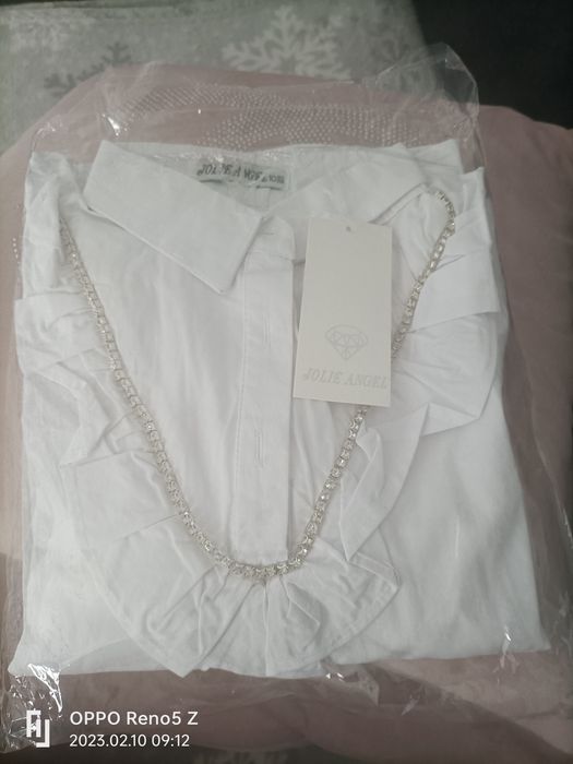 Elegancka koszula biała dla dziewczynki rozm 134
