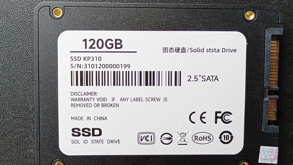 Disco rigido SSD 2.5 polegadas 120 GB. Novo