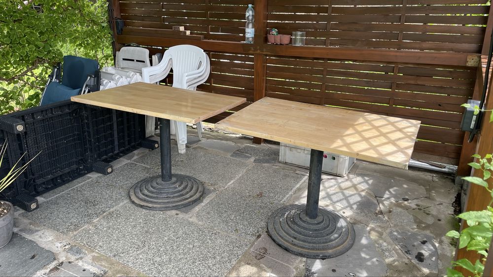 Stół ogrodowy, ogródek, altana. Noga żeliwna, lite drewno.