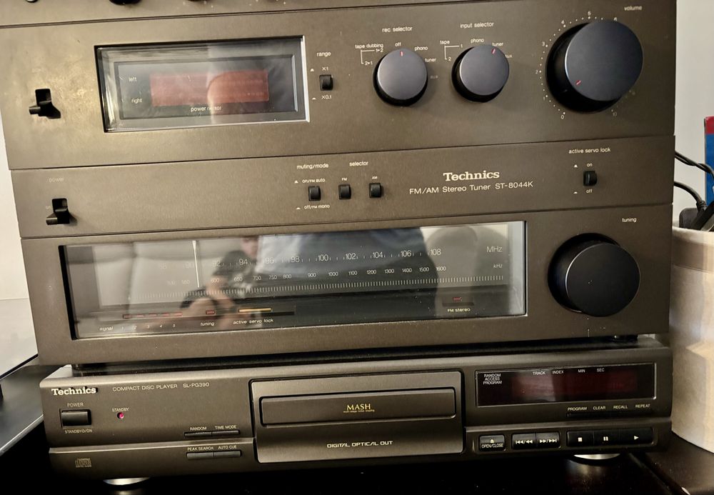 Wieża,Zestaw Vintage,Technics – Wzmacniacz, Tuner, Deck x2, CD