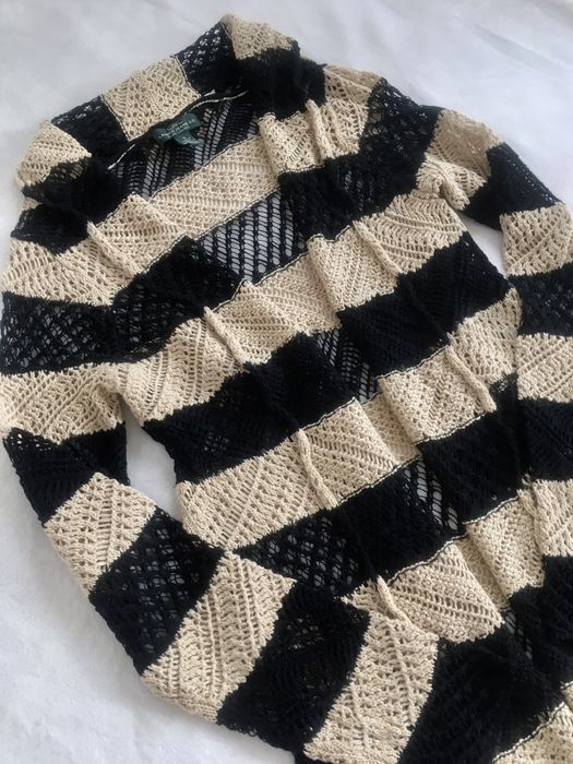 sweter pleciony narzuta kardigan Ralph Lauren S