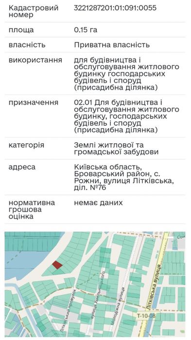 Продам земельный участок с.Рожны