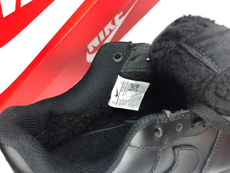 ХУТРО! Зимові Nike Air Force 1 Low All Black 41 42 43 44 45 найк