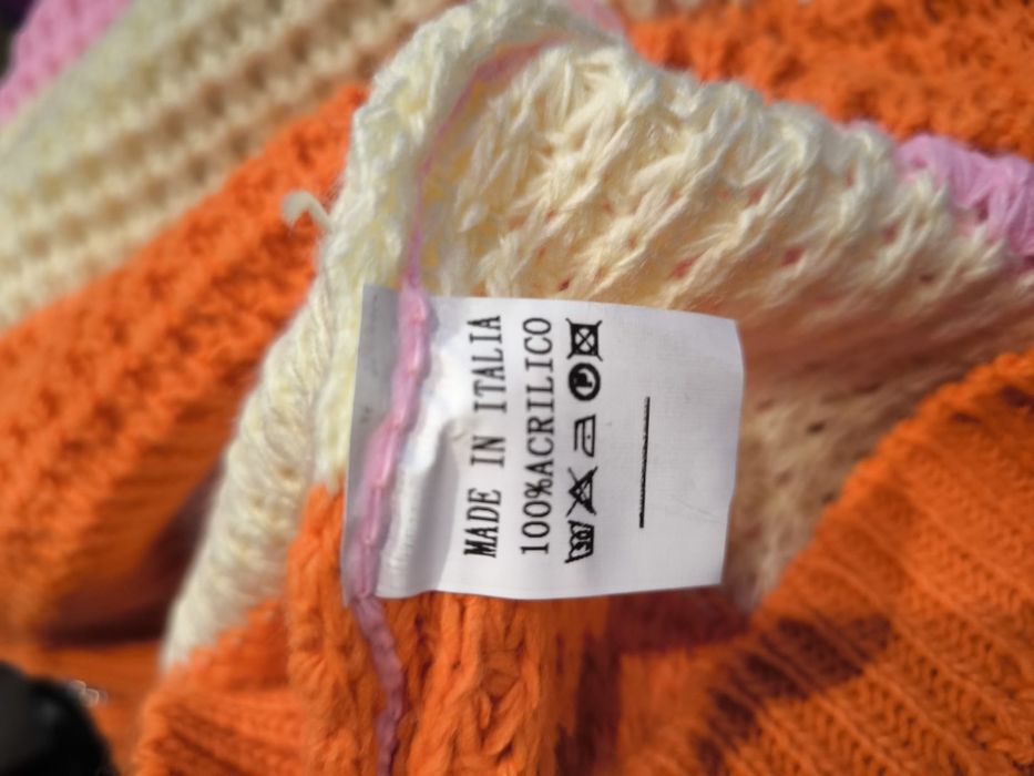 Sweter zapinany w pasy pomarańcz bez new collection roz L-xxl