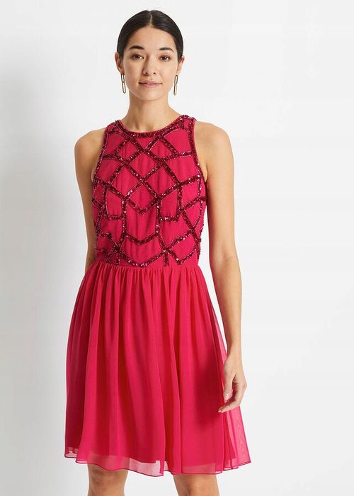 B.P.C sukienka z aplikacją różowa 40.