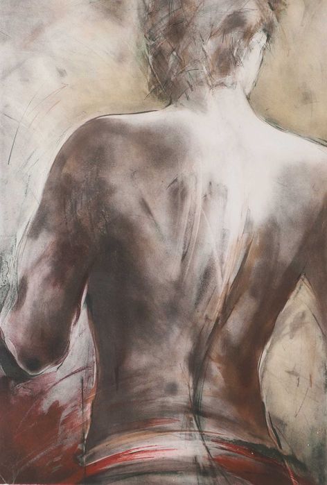 "Mężczyzna" litografia, 1988 r, Danka Jaworska