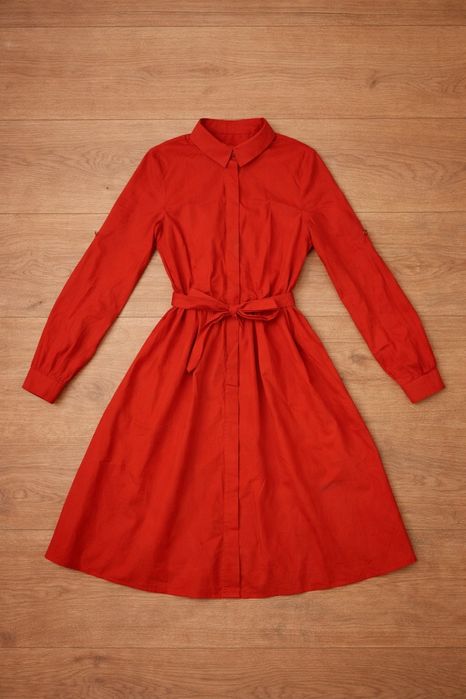 Sukienka koszulowa Mohito podwijane rękawy