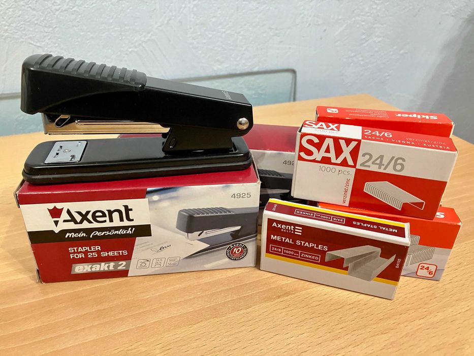 Степлер Axent 4925 Exakt-2 №24/6 со скобами