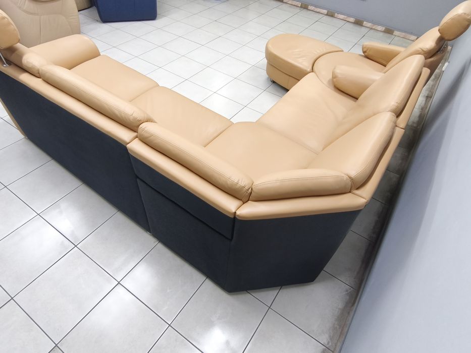 Шкіряний розкладний диван 270х285см! Кожаный уголок !