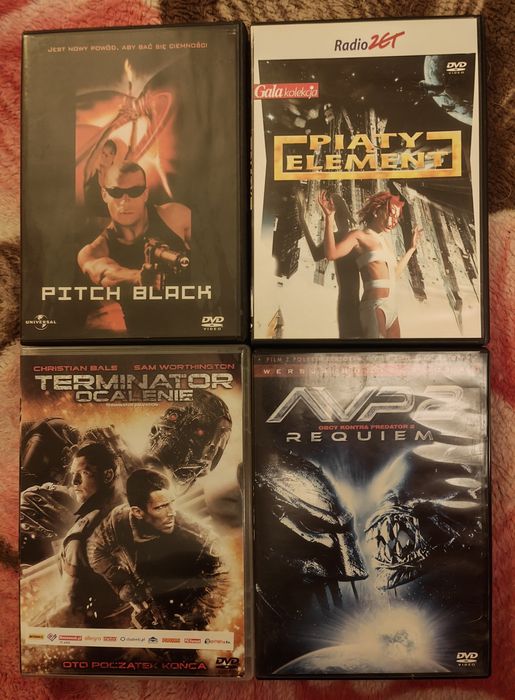 Filmy DvD Pitch Black, Piąty Element, Terminator Ocalenie, AVP2