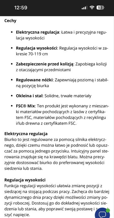 Biurko regulowane jysk svaneke białe