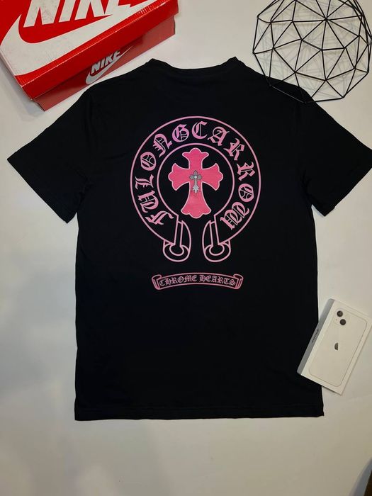 Футболка чоловіча/чорна /Хром Хартс/chrome hearts/HROME HEARTS/Хром хартс/ унісекс / розова / дешево / ХРОМ