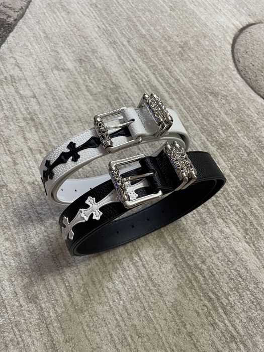 Ремінь Chrome Hearts belt, пасок chrome hearts, ремень chrome hearts, ремінь хром хартс, ремень chrome с крестами, ремінь хром хартс білий та чорний