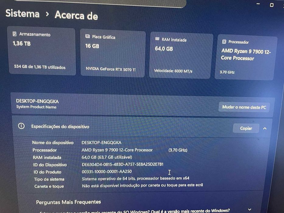 Memoria Ram DDR5 Team Group T-Force 5600MHZ KIT 64GB Garantia Loja !