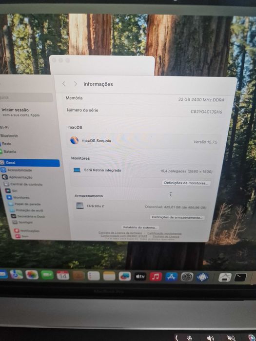 MacBook Pro TOUCH BAR 15.4 pol 2018 32gb ram