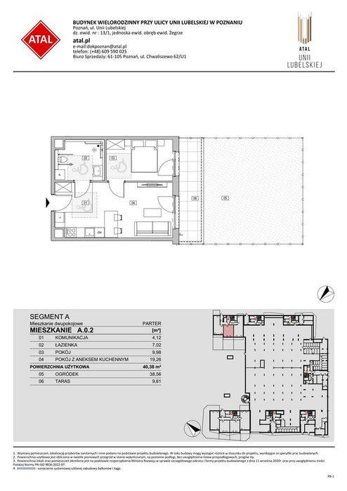 2-pokojowe mieszkanie 40m2 + ogródek Bez Prowizji