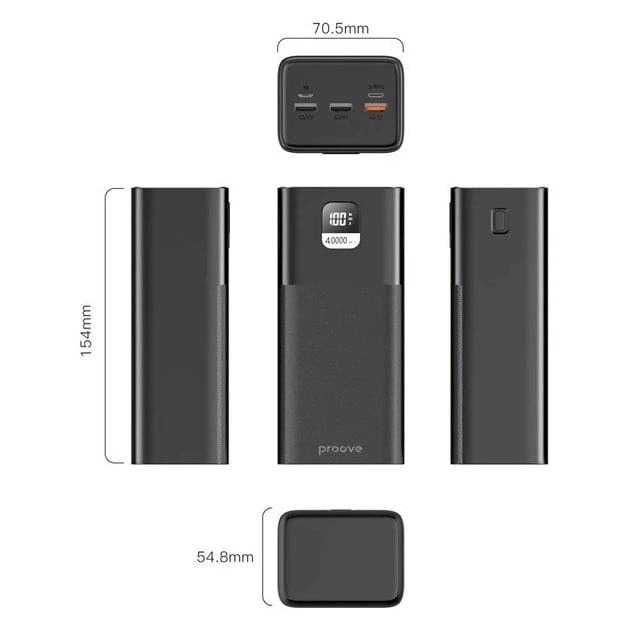 Зовнішній акумулятор повербанк для телефона Power Bank PROOVE 22.5W 40000mAh павербанк портативна батарея