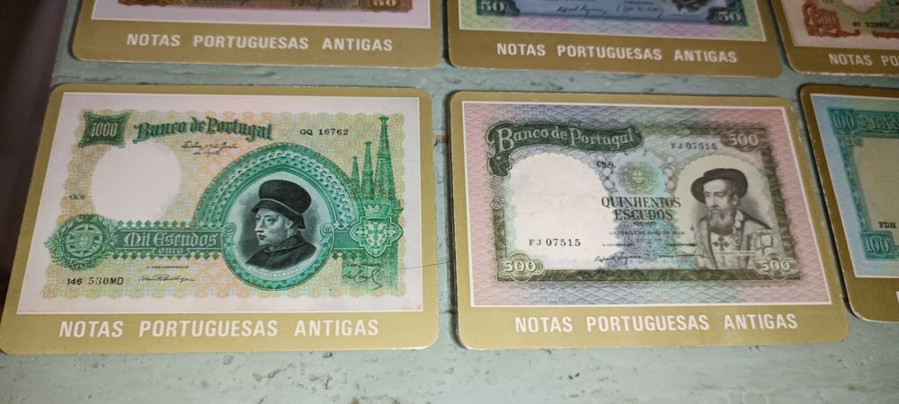 Coleção de 11 calendários de bolso notas portuguesas antigas 1985