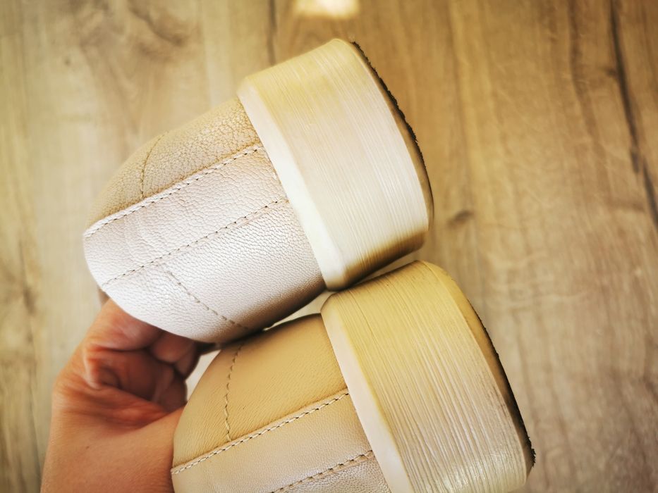 Gino Rossi sneakersy adidasy beżowe beż skórzane skóra naturalna 37