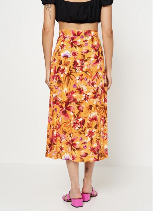 Яскрава спідниця міді h&m xs s