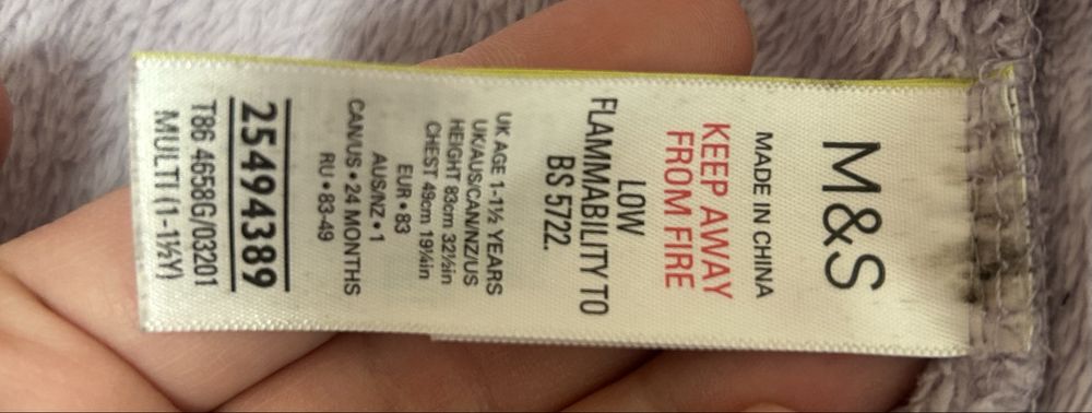 Szlafrok dziewczęcy jednorożec Marks&Spencer