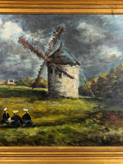 Pintura moinho Barbizon | século XIX