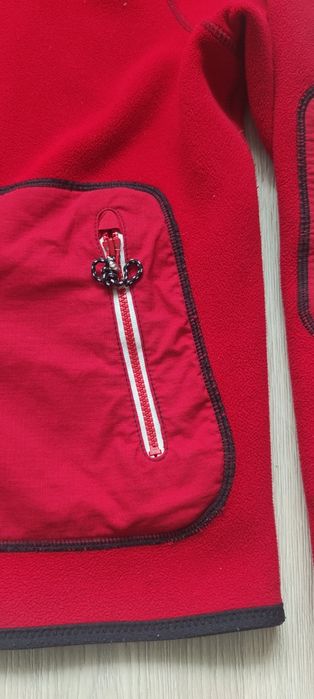 Bluza polarowa dwustronna roz 140-146 granat i czerwień