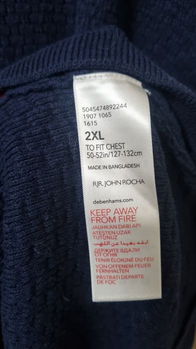 Granatowy męski sweter z bawełną 2xl RJR.John Rocha