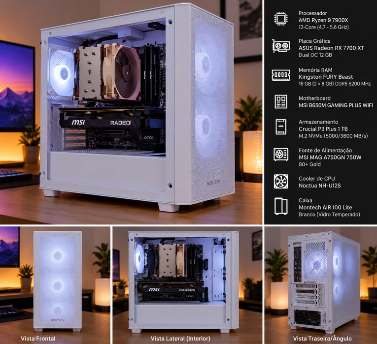 PC Gaming Ryzen 9 7900X | RX 7700 XT 12GB | DDR5 | 1TB SSD