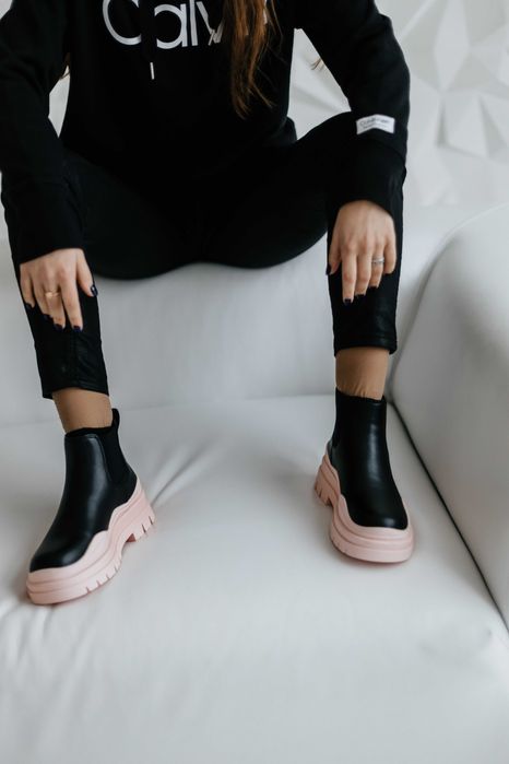 Черевики|челсі зимові жіночі шкіряні | (24.5; 25.0-25.5см)