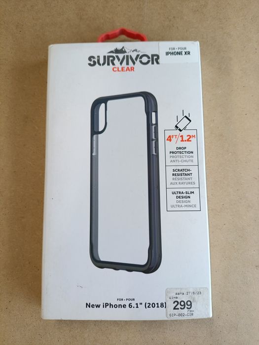Противоударный чехол Griffin Survivor Clear для iPhone XR (Айфон 10R)